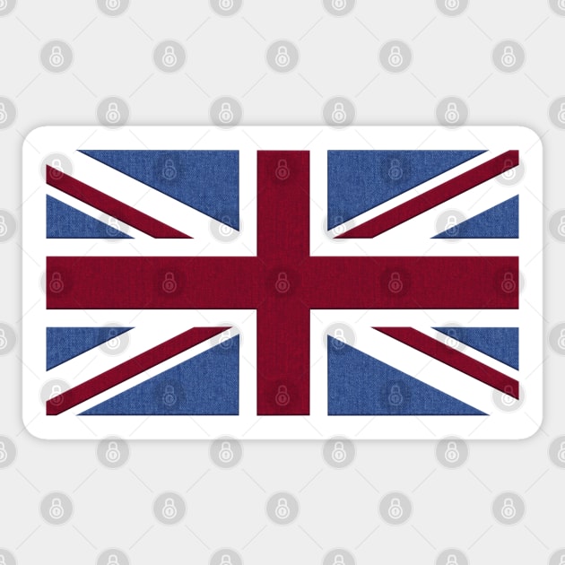 Denim style Union Flag (UK, Britain, British) Sticker by GerrardShuttleworthArt